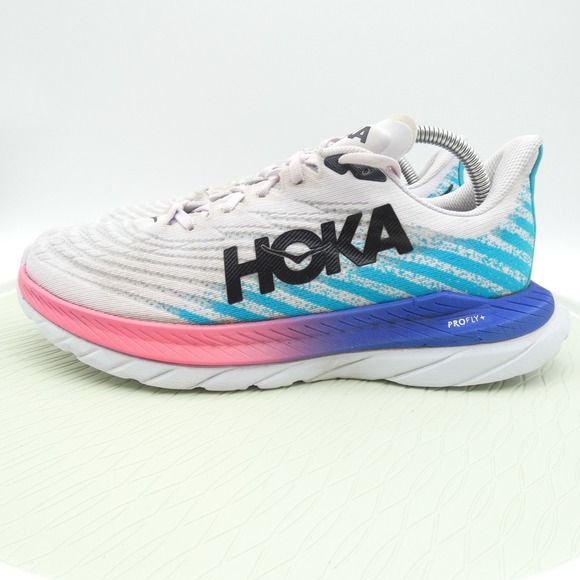 Hoka One One Shoes - Hoka One One Mach 5 Women's 10B Running Shoes White Profly+ Athletic Sneakers